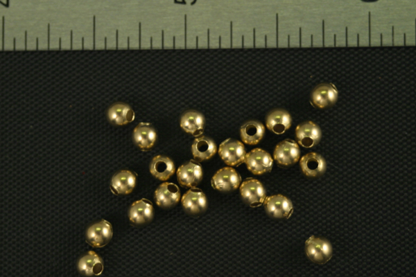 24pc VINTAGE STYLE 4mm RAW BRASS SMOOTH BEAD LOT SB2-24